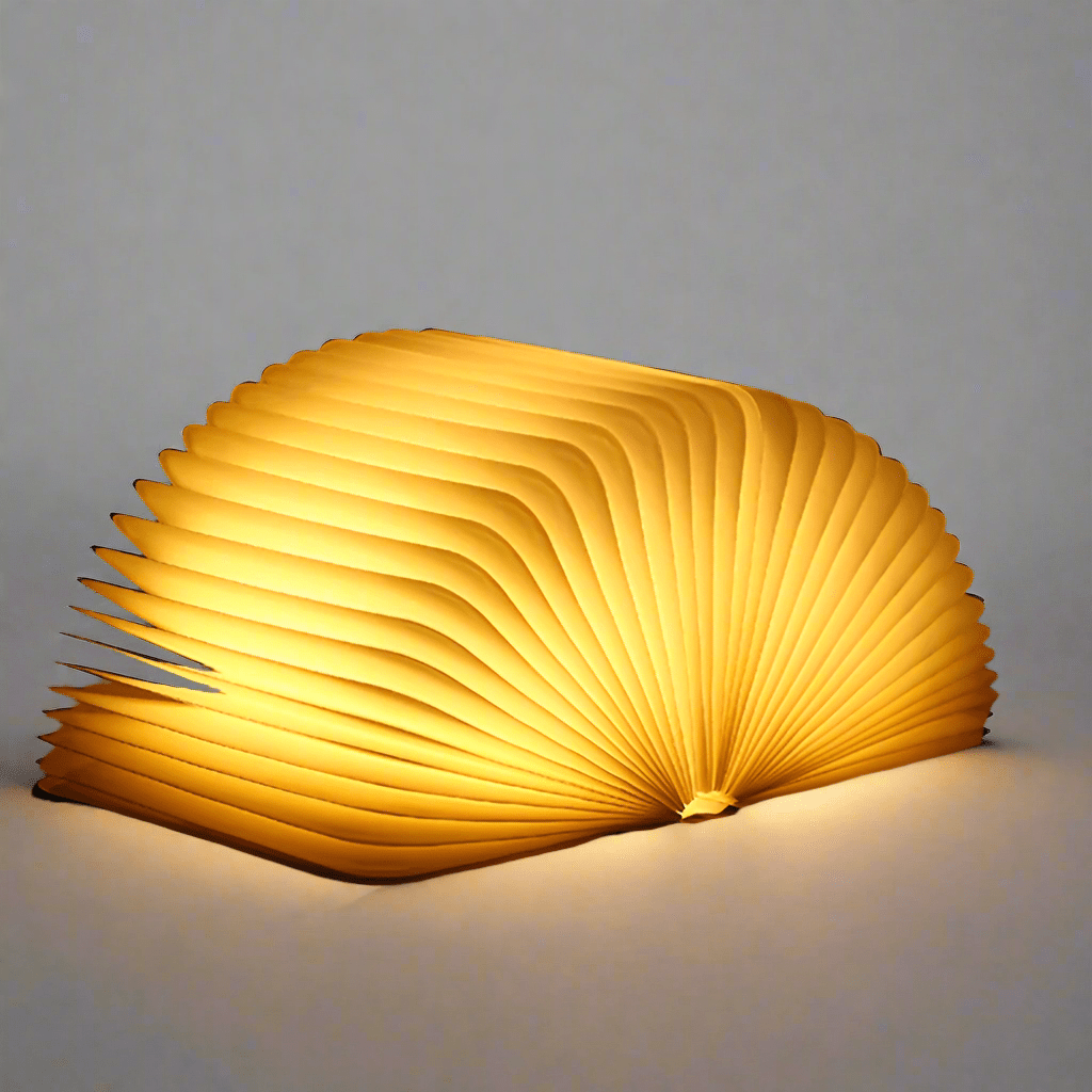 LED Tischlampe Holz Faltbares Buch Licht