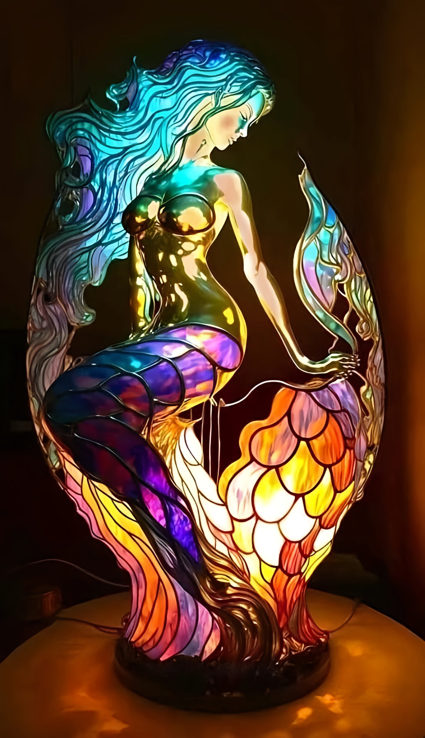 Tischlampe Glas Kunst Tier Design