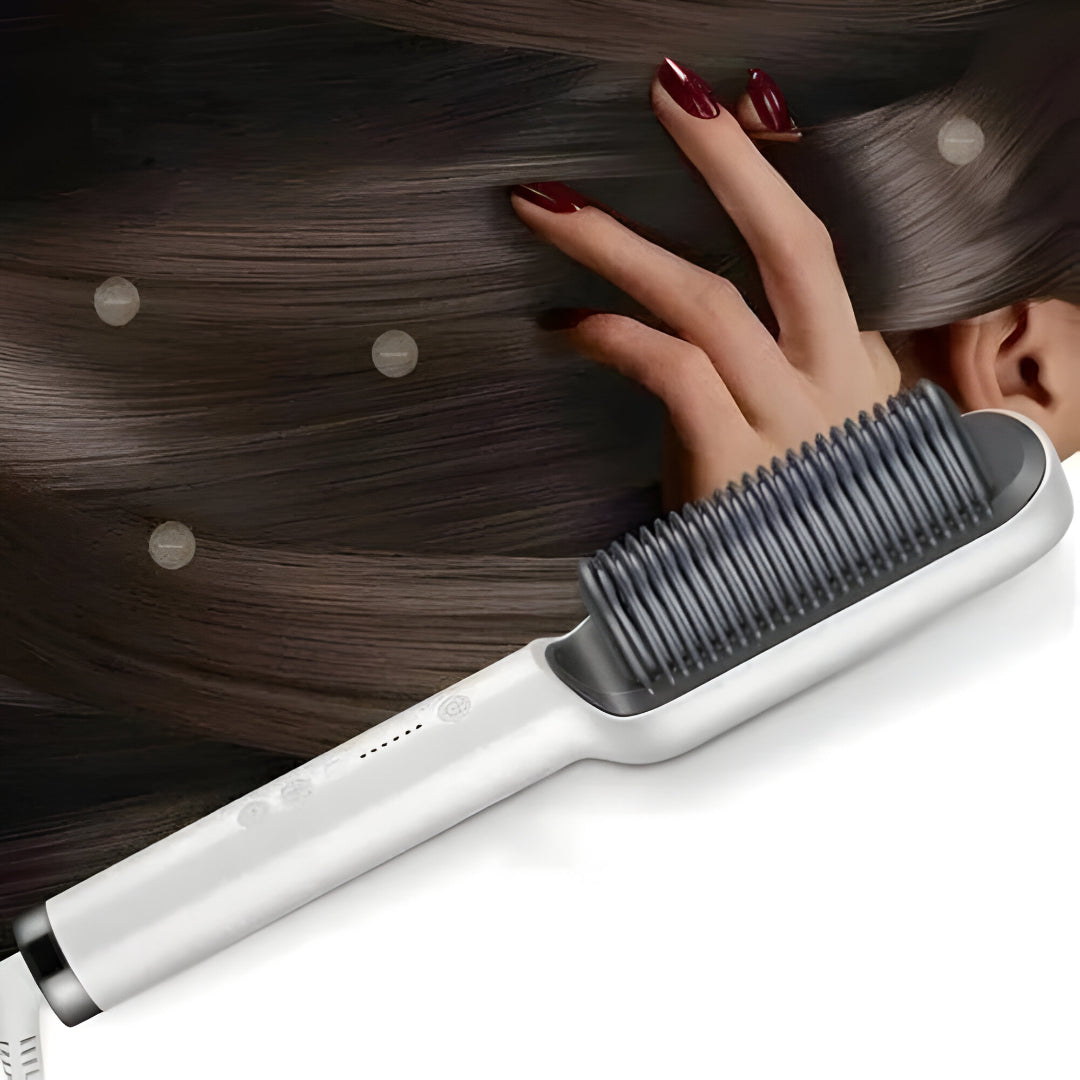 Haarglätter Bürste Schwarz Ionen Styling