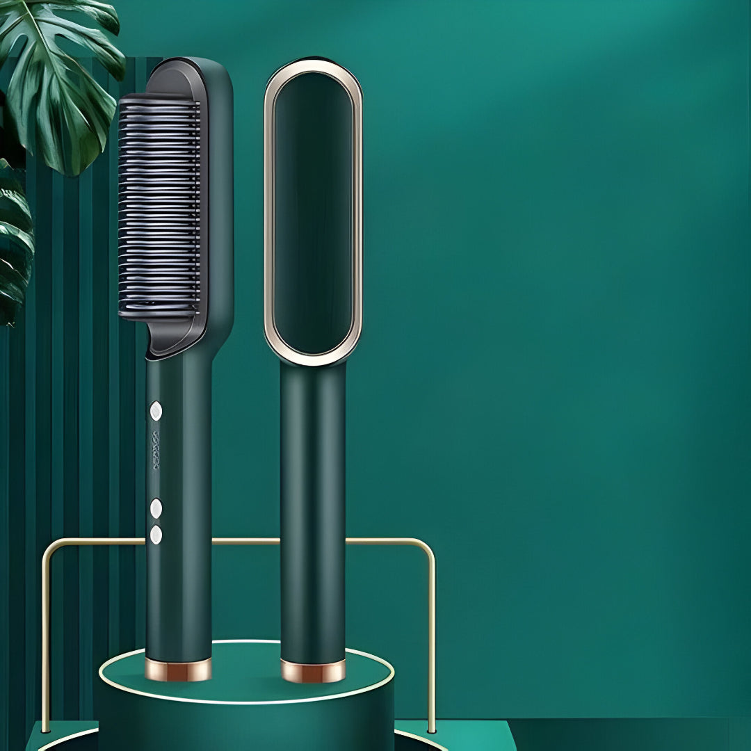 Haarglätter Bürste Schwarz Ionen Styling