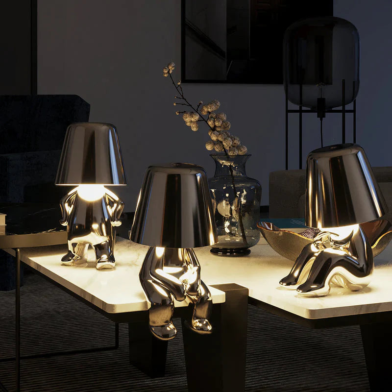 LED Tischlampe Gold Modern Design Figur