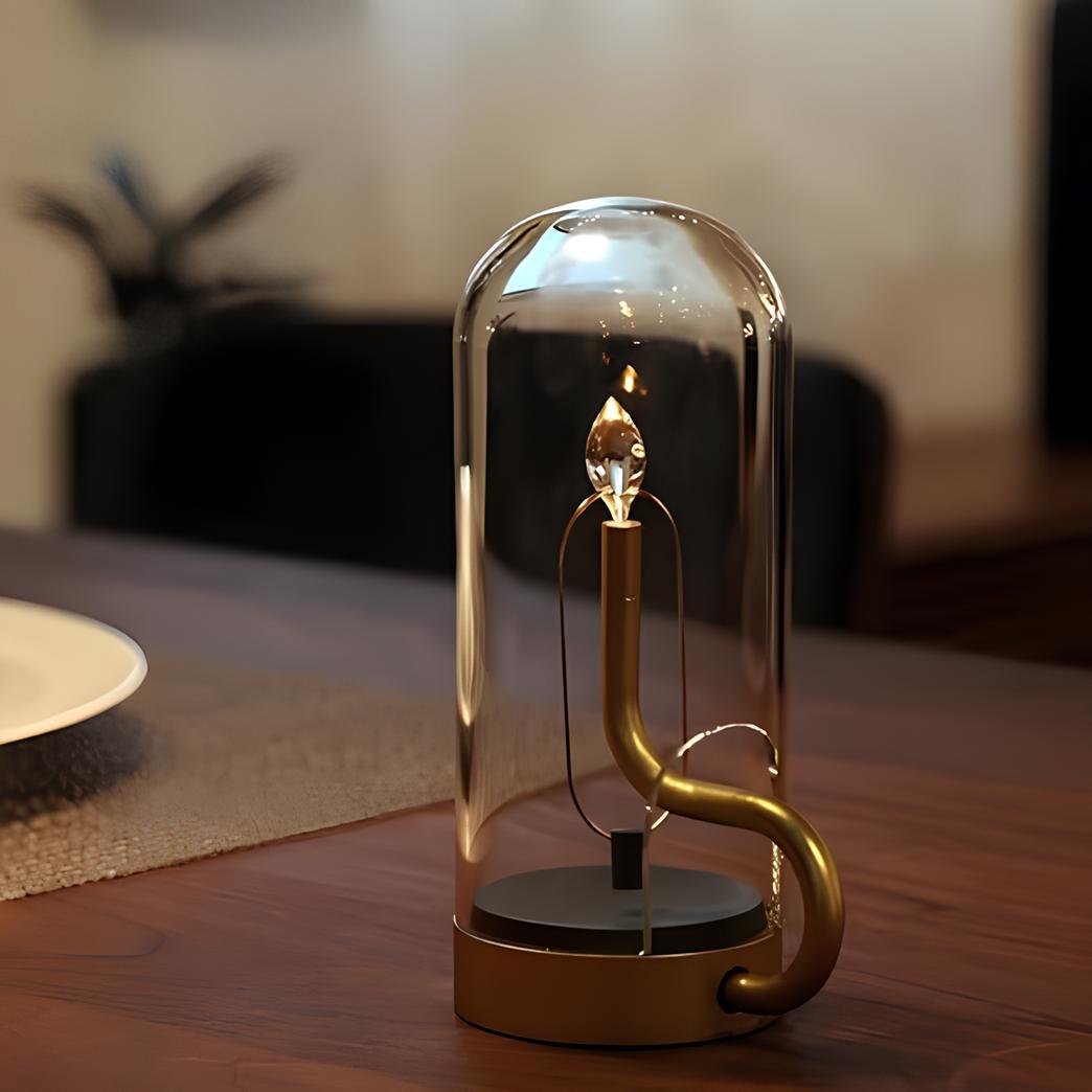 Glas LED Tischlampe mit Magnet Pendellicht