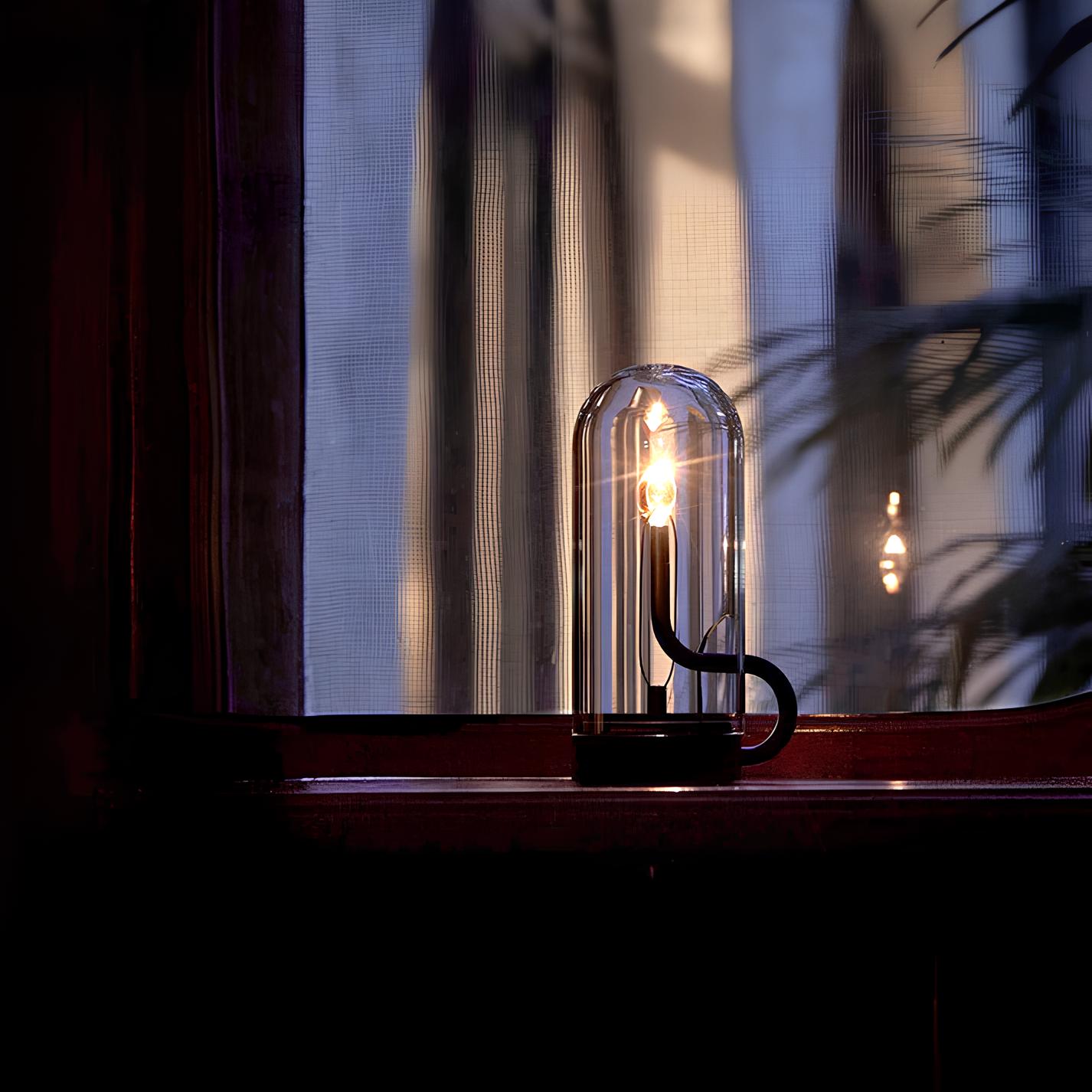Glas LED Tischlampe mit Magnet Pendellicht