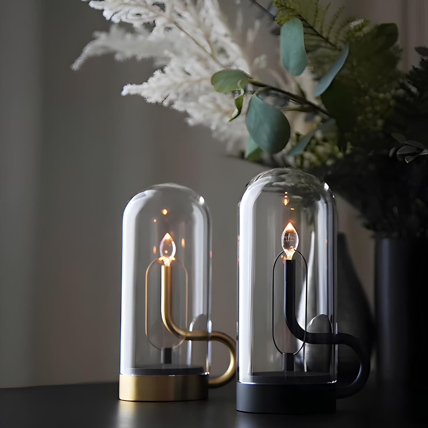 Glas LED Tischlampe mit Magnet Pendellicht