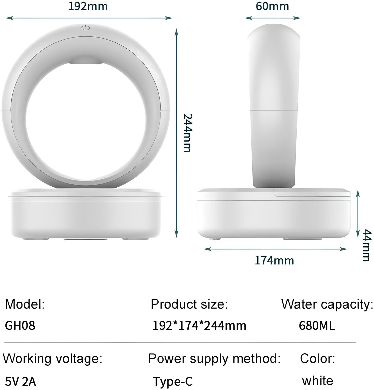 LED Aroma Diffuser Luftbefeuchter Modern