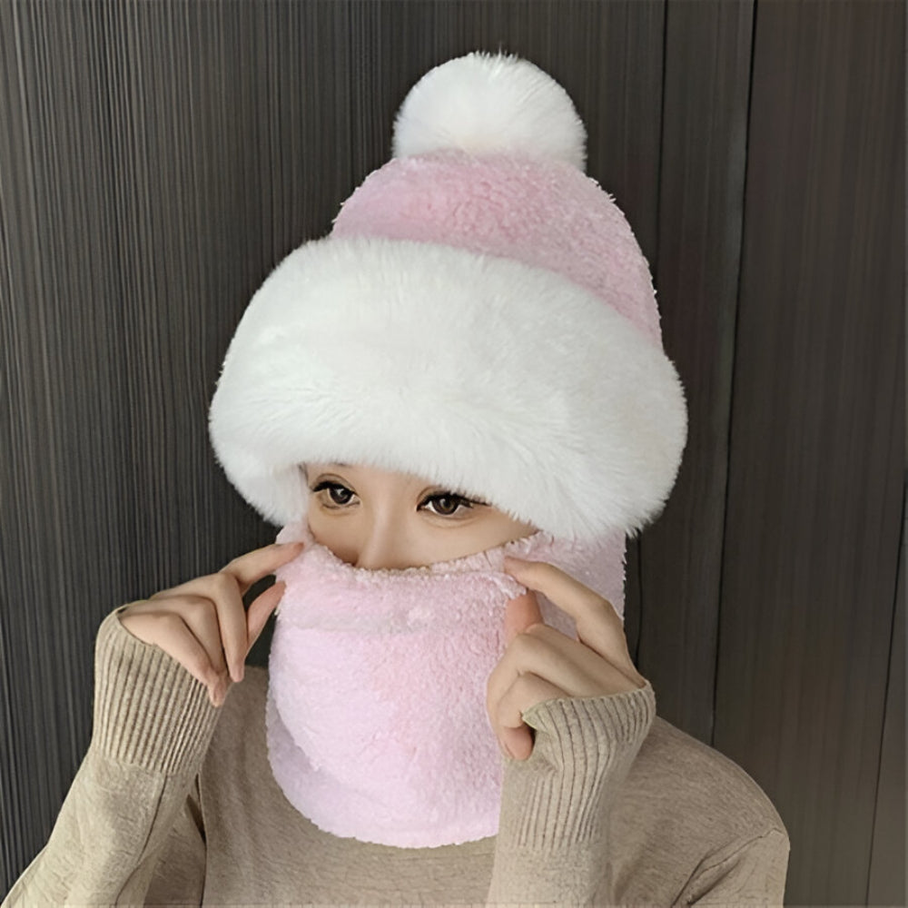 Wintermütze Fleece Warm Winddicht Schal Set