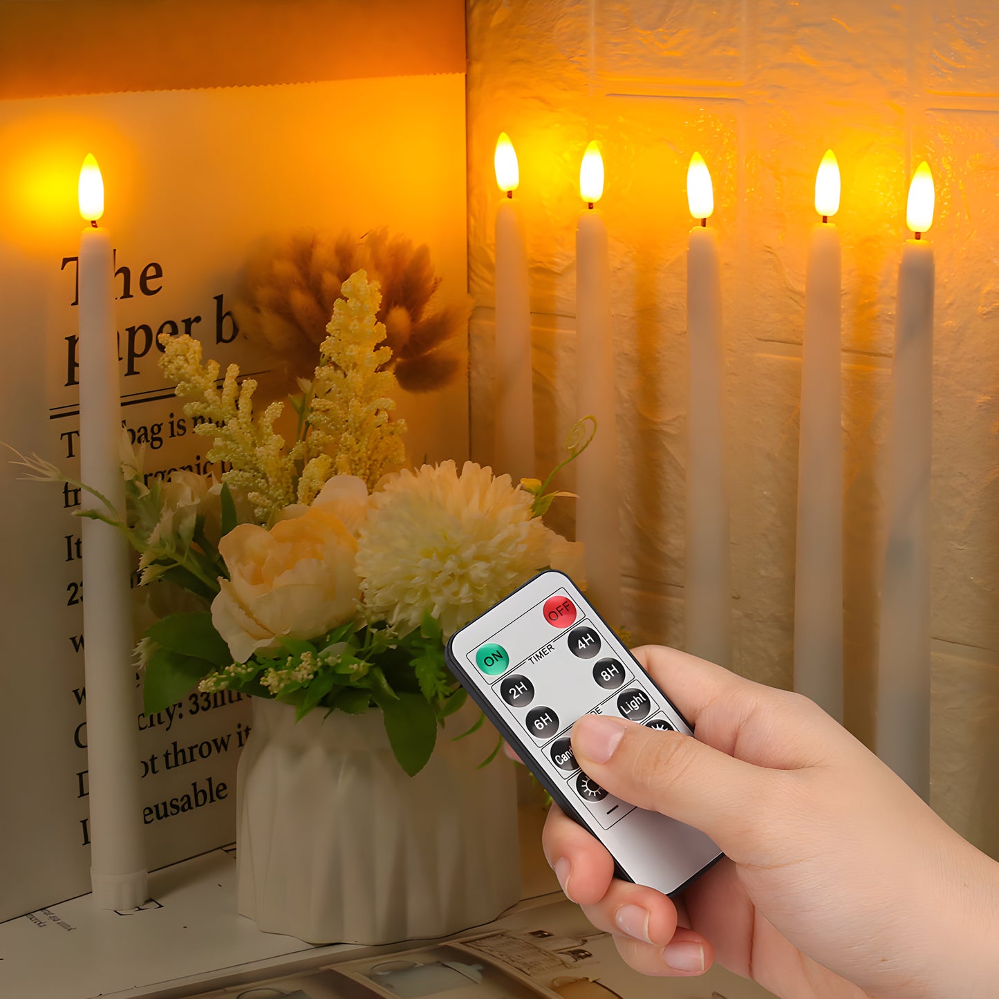 LED Stabkerzen mit Fernbedienung Set