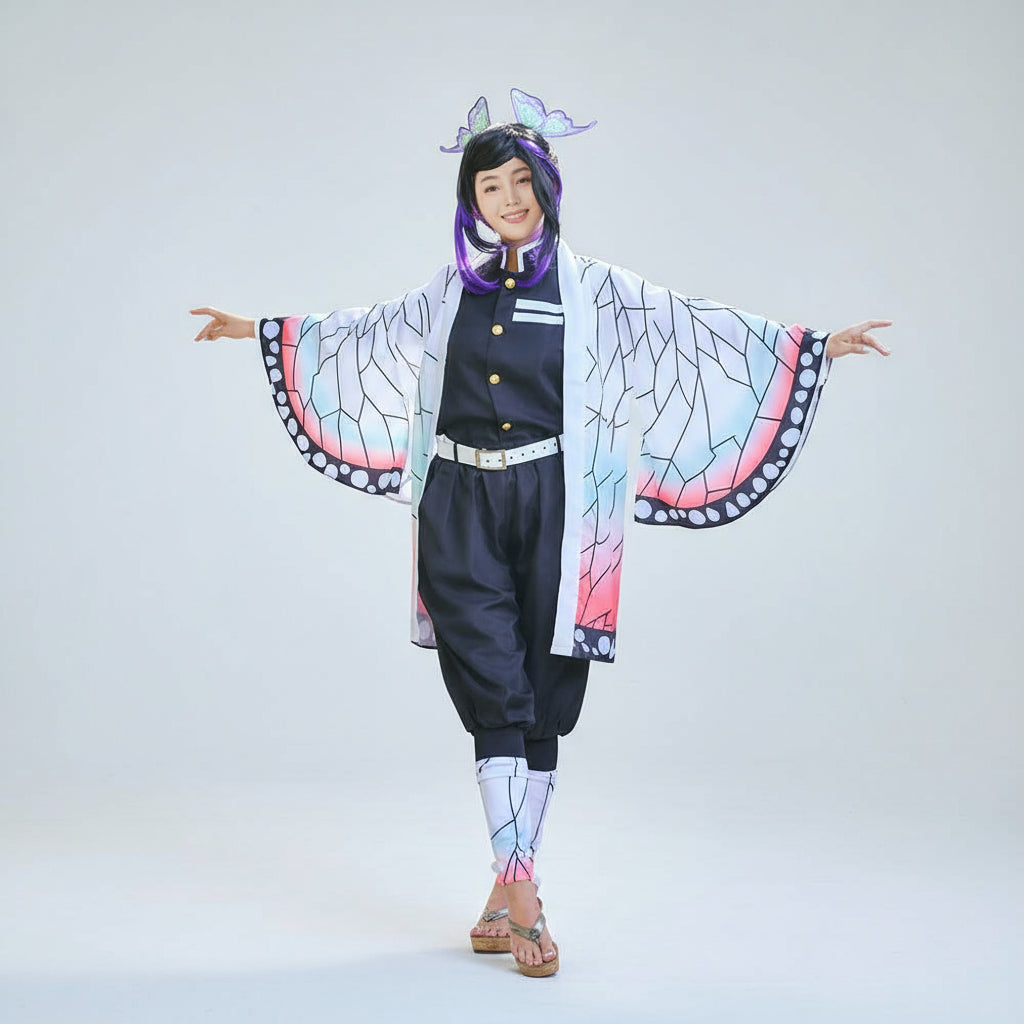Kostüm Kinder Schmetterling Anime Kimono Cape Set Halloween Cosplay