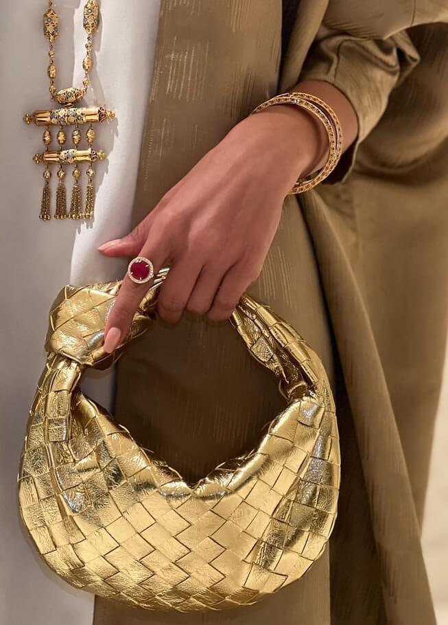 Handtasche Damen Geflochten Veganleder Schwarz