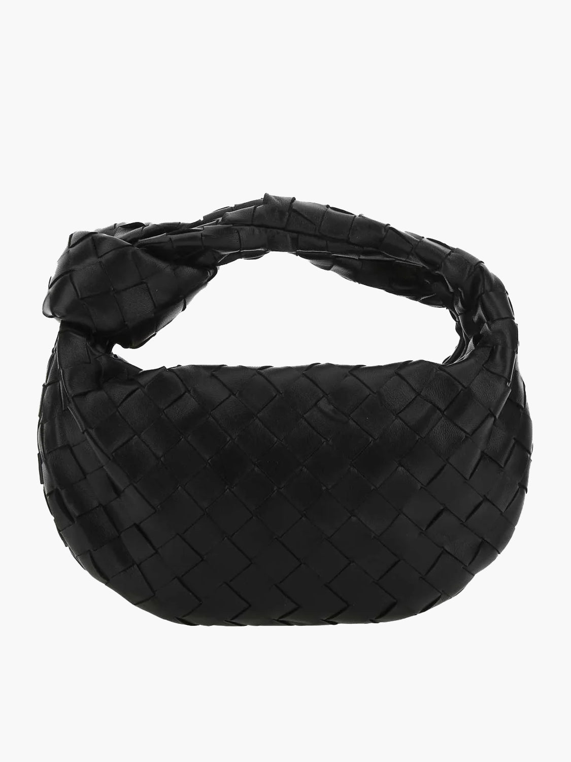 Handtasche Damen Geflochten Veganleder Schwarz