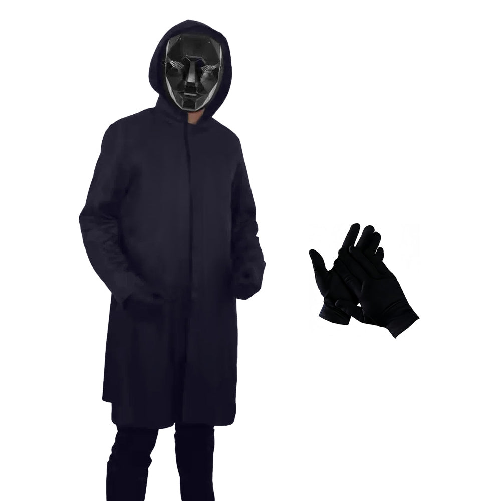 Schwarzes Kapuzen Kostüm Unisex Halloween Outfit