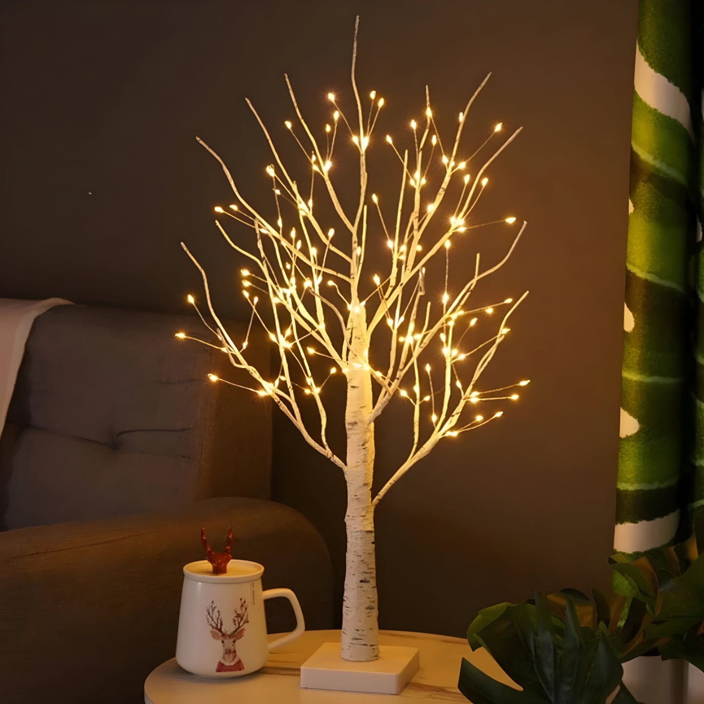 LED Deko Baum Lampe warmweiß für Wohnzimmer