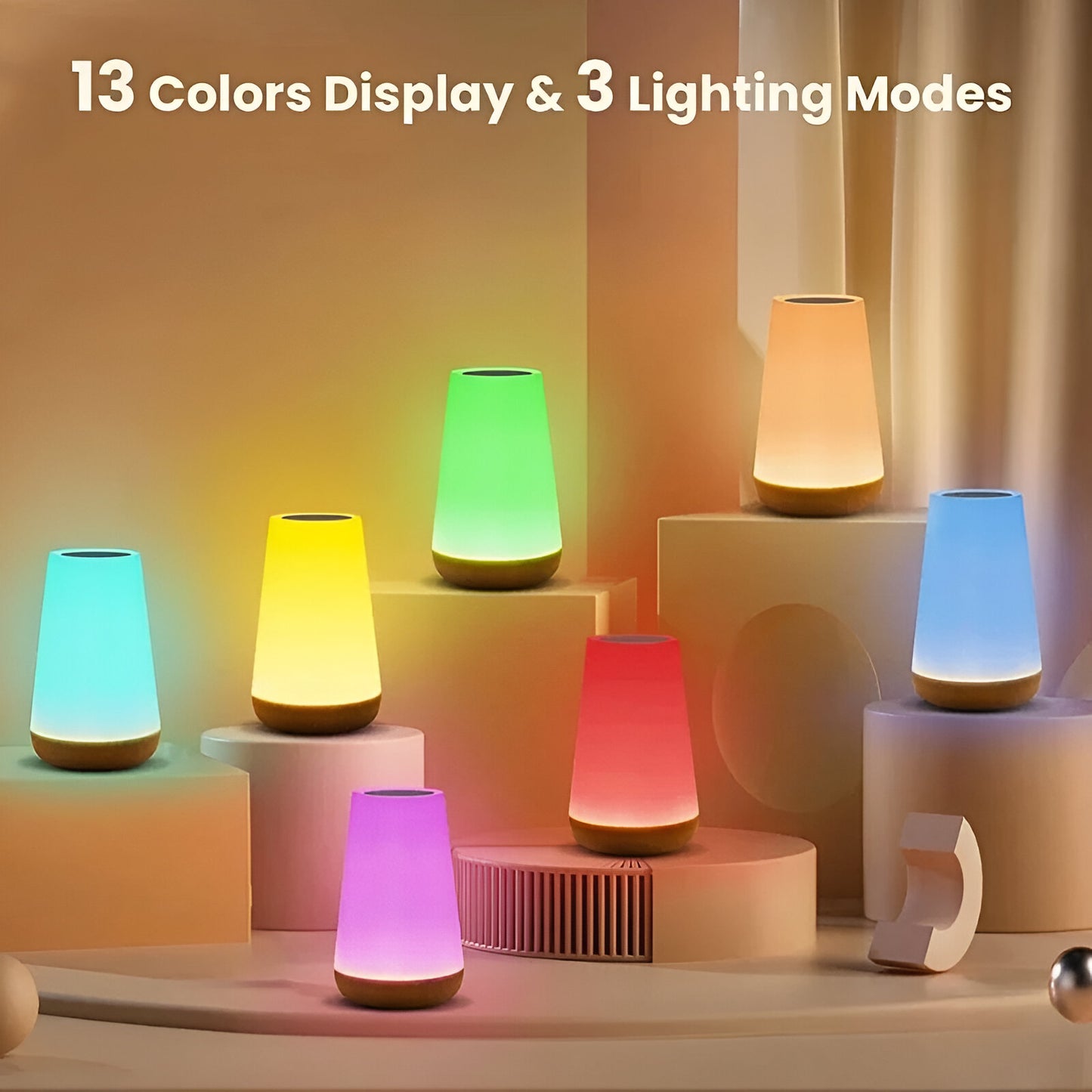 LED Nachttischlampe Dimmbar Farbwechsel Touch