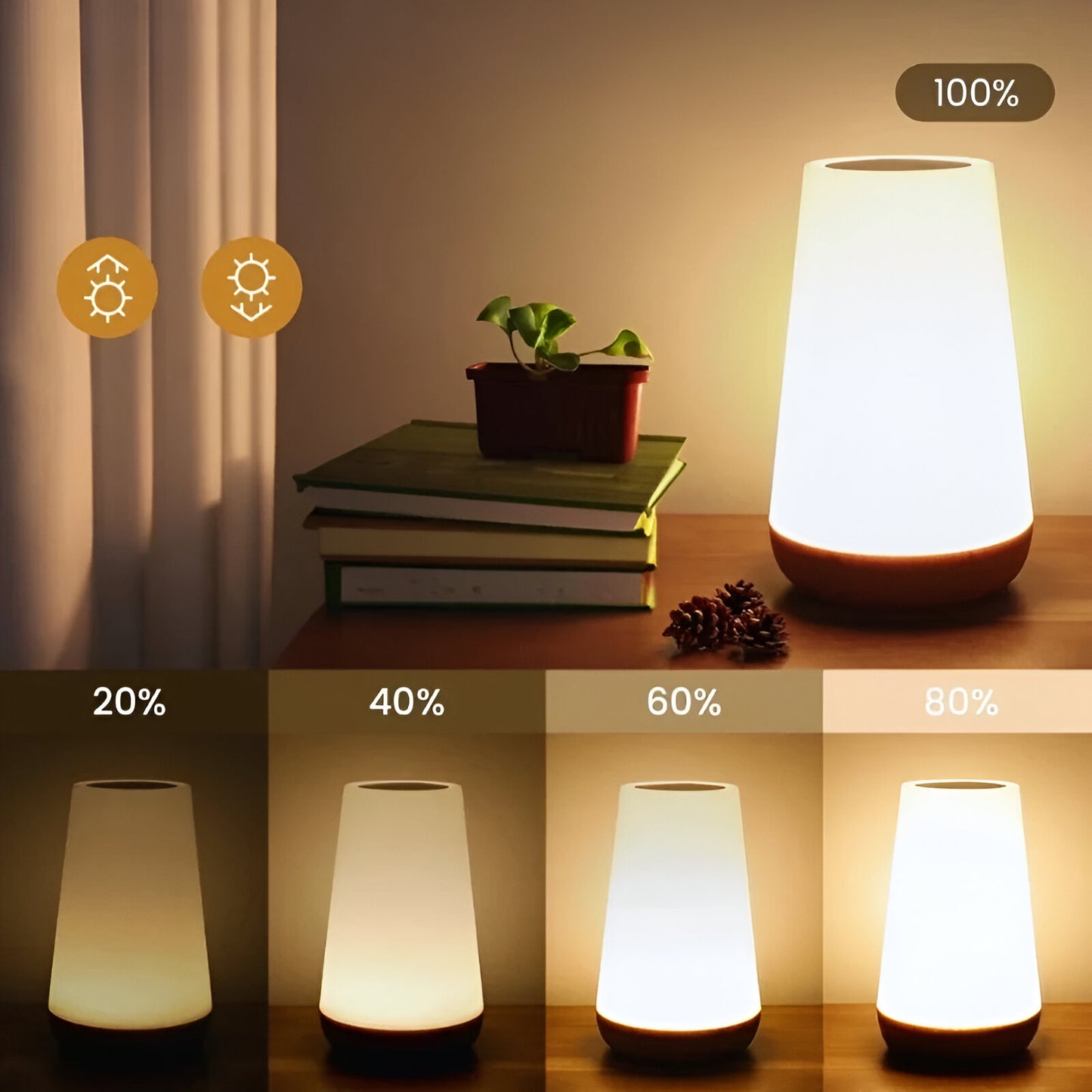 LED Nachttischlampe Dimmbar Farbwechsel Touch