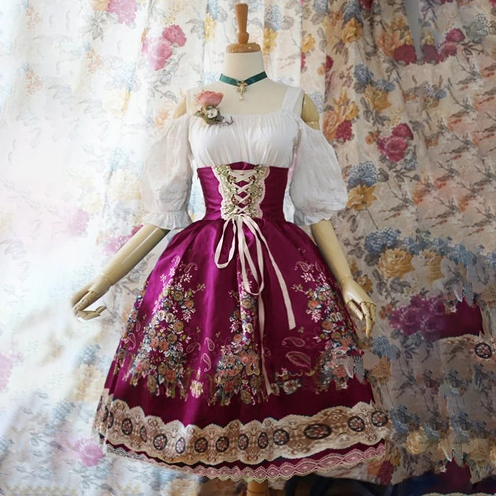 Damen Oktoberfest Dirndl Outfit 2025 | Kurz Ärmellos