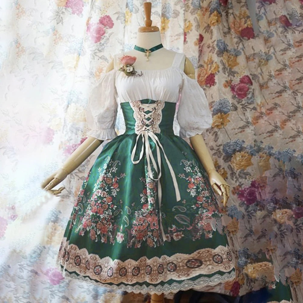 Damen Oktoberfest Dirndl Outfit 2025 | Kurz Ärmellos