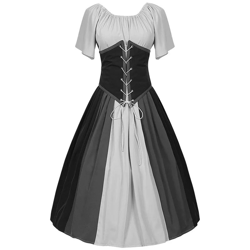 Damen Oktoberfest Mittelalter Kleid | Kurz Ärmellos