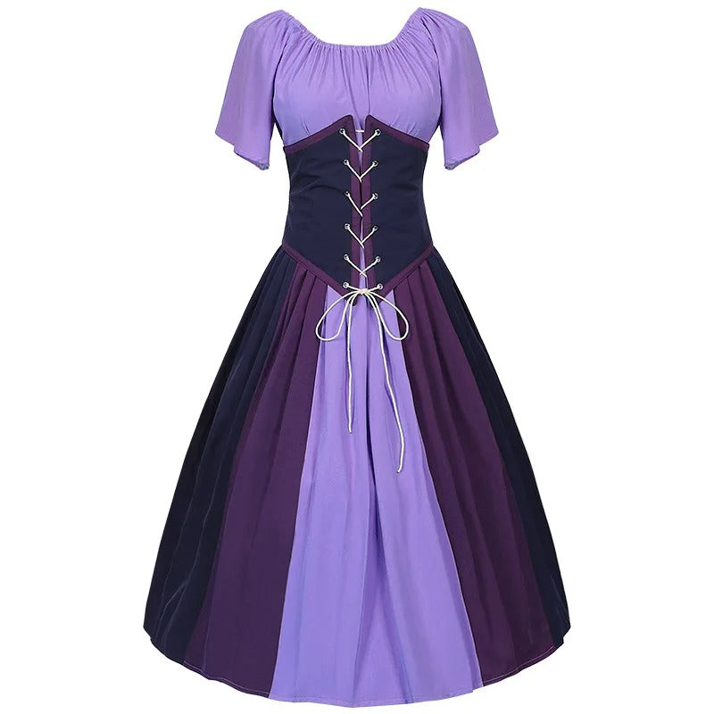 Damen Oktoberfest Mittelalter Kleid | Kurz Ärmellos