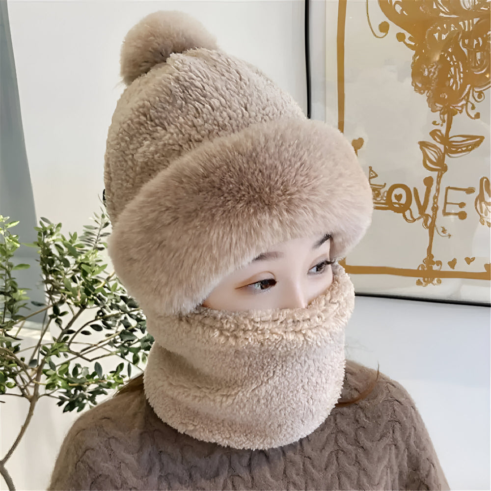 Wintermütze Fleece Warm Winddicht Schal Set