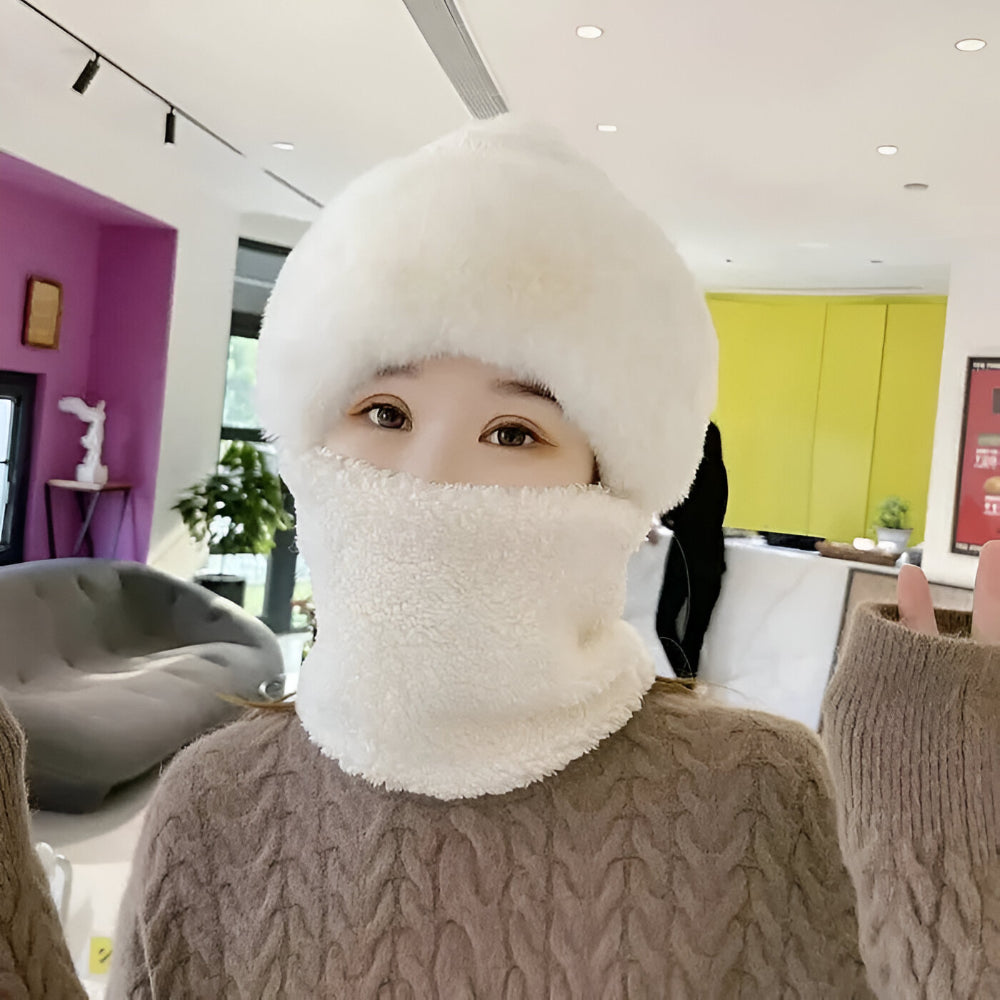 Wintermütze Fleece Warm Winddicht Schal Set