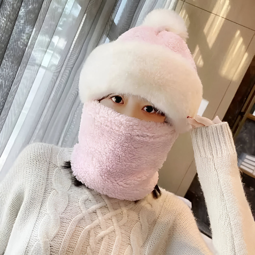 Wintermütze Fleece Warm Winddicht Schal Set