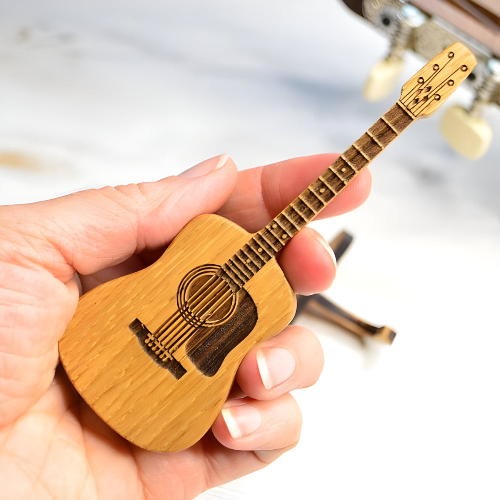 Holz Gitarren Pickbox Vintage Deko Geschenk