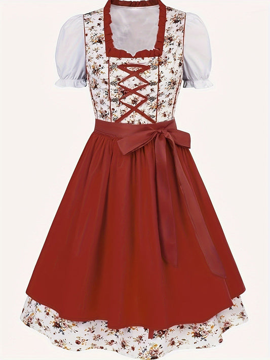 Damen Oktoberfest Bedrucktes Dirndl Kleid | Mini