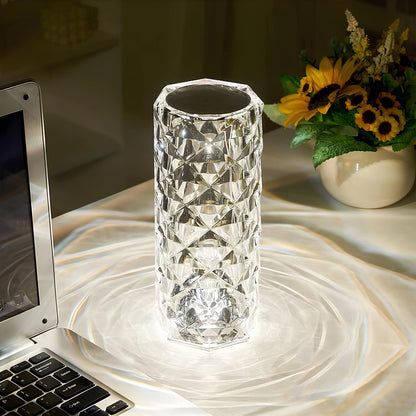 Tischlampe Acryl Kristalloptik mit Farbwechsel