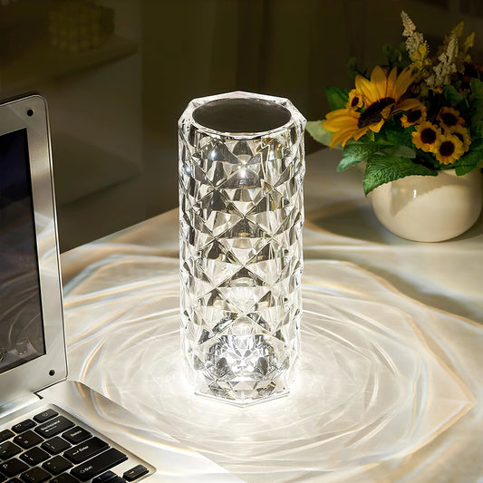 Tischlampe Acryl Kristalloptik mit Farbwechsel
