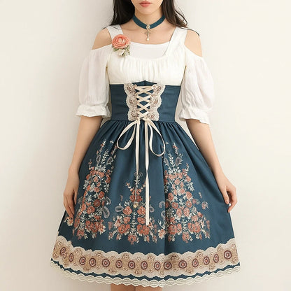 Damen Oktoberfest Dirndl Outfit 2025 | Kurz Ärmellos