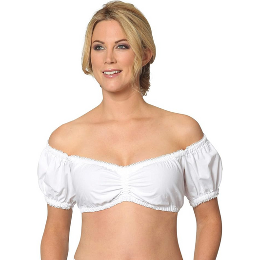 Damen Oktoberfest Dirndl Bluse | Kurz Schulterfrei