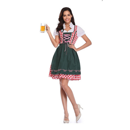 Damen Oktoberfest Dirndlkleid 2025 Kurz Ärmellos