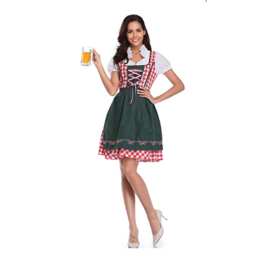 Damen Oktoberfest Dirndlkleid 2025 Kurz Ärmellos