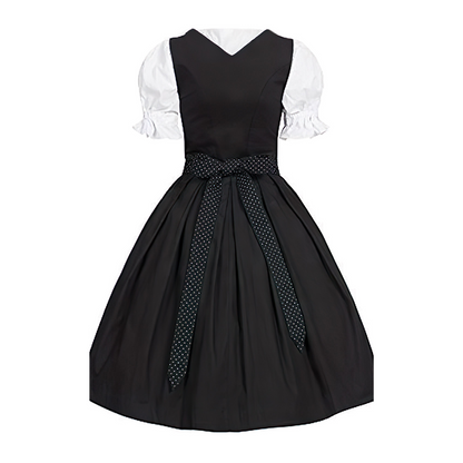 Damen Oktoberfest Dirndl Kleid | Hochgeschlossen Schwarz