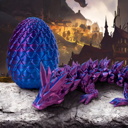 Deko Figur Kristall Drache mit Ei