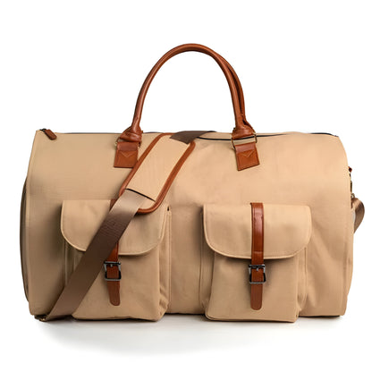 Reisetasche Leder Weekender 3-in-1 mit Kleidersack