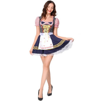 Damen Oktoberfest Kleid 2025 Kurz Ärmellos