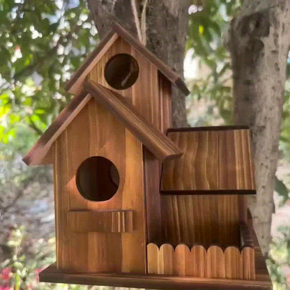 Rustikales Holz Vogelhaus Mehrkammer Outdoor