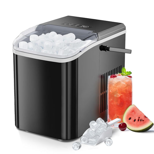 Eiswürfelmaschine Kompakt Schwarz für Küche & Büro