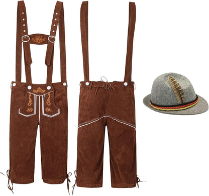 Herren Oktoberfest Trachten Outfit | Lederhose mit Hut