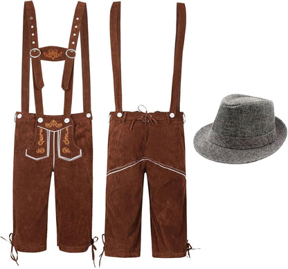 Herren Oktoberfest Trachten Outfit | Lederhose mit Hut