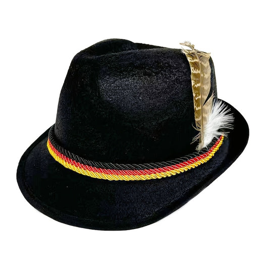 Oktoberfest Trachtenhut mit Feder 2025 | Klassisch Verziert