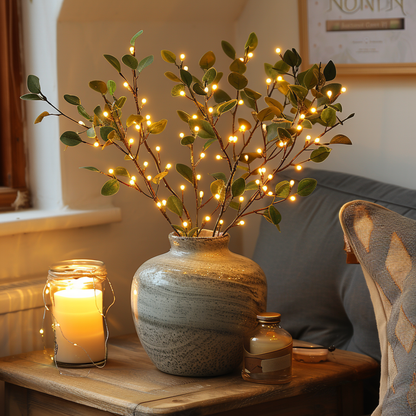 LED Deko Zweige Warmweiß Vase Beleuchtung