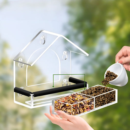 Vogelfutterhaus Acryl Fenster wetterfest durchsichtig