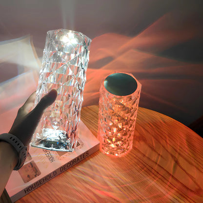 Tischlampe Acryl Kristalloptik mit Farbwechsel