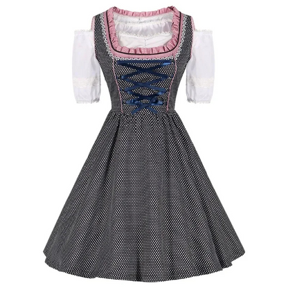 Damen Oktoberfest Dirndl Kleid | Kurz Ärmellos