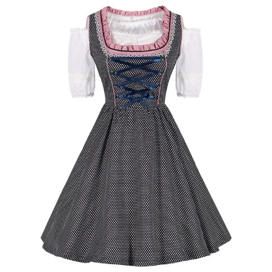 Damen Oktoberfest Dirndl Kleid | Kurz Ärmellos