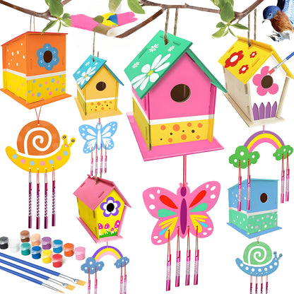 Vogelhaus Holz Bastelset Kinder DIY Malen