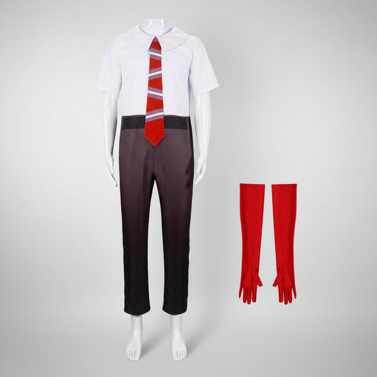 Kinder Erwachsene Cosplay Kostüm Set mit Maske Handschuhe Krawatte