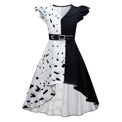 Kinder Kostüm Kleid Schwarz Weiß Karneval Mädchen